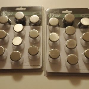 2 sets of 10 silver drawer knobs